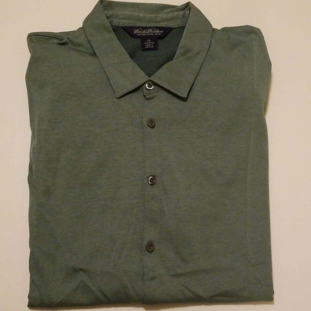 Brooks Brothers NWOT S/S Forest Green XXL shirt